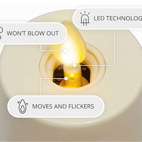 Luminara Set Of Two 1.7” x 2” Wax Ivory Tealights. - Picture 6 of 8